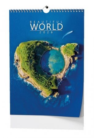 Kalendář nástěnný Beautiful world - A3 2026 / 45cm x 32cm / BNF6-26