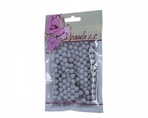 Korálky 8mm světle šedé plastové 50g