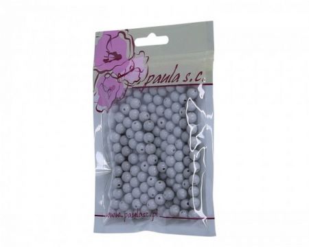 Korálky 8mm světle šedé plastové 50g