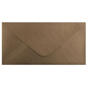 Obálka DL 11,2x21,9 cm metaická s ražbou, hnědá