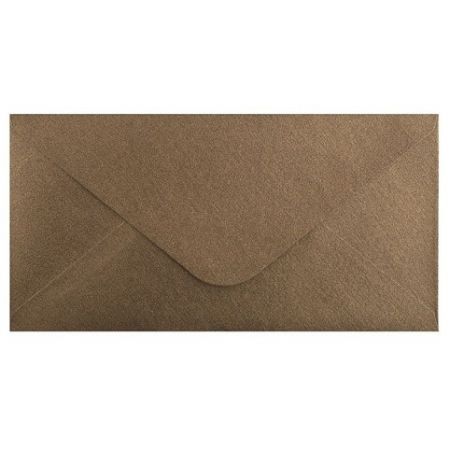 Obálka DL 11,2x21,9 cm metaická s ražbou, hnědá