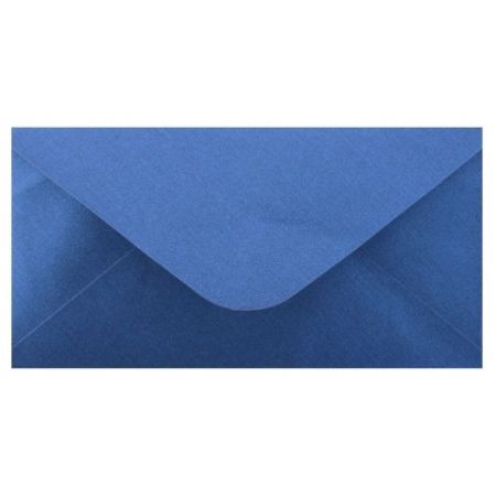 Obálka DL 11,2x21,9 cm metaická s ražbou, tmavě modrá
