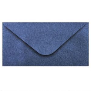 Obálka DL 11,2x21,9 cm metalická s ražbou, tmavě modrá
