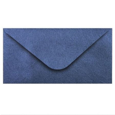 Obálka DL 11,2x21,9 cm metalická s ražbou, tmavě modrá