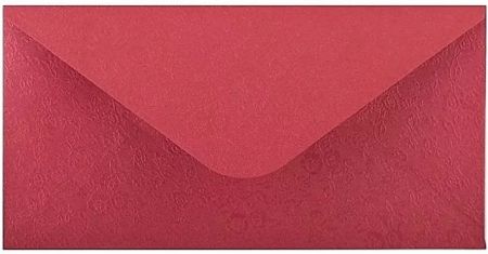 Obálka DL 11,2x21,9 cm metaická s ražbou, červená