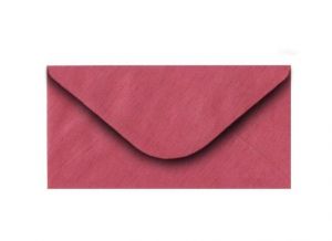 Obálka DL 11,2x21,9 cm metalická s ražbou, červená