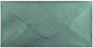 Obálka DL 11,2x21,9 cm metaická s ražbou, zelená