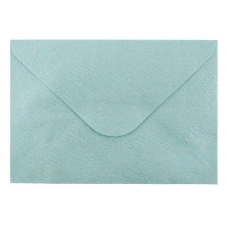 Obálka C6 11,2x15,8 cm metalická s ražbou, tyrkysová