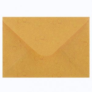 Obálka C6 11,2x15,8 cm metalická s ražbou, zlatá