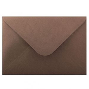Obálka C6 11,2x15,8 cm metalická s ražbou, hnědá