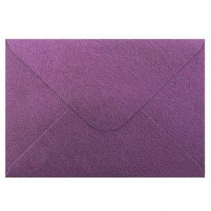 Obálka C6 11,2x15,8 cm metalická s ražbou, fialová