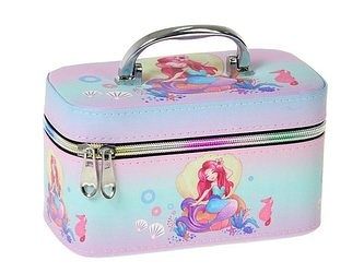 Kufřík se zipem a zrcátkem, velikost S, motiv:mořská panna, 19x12x11cm