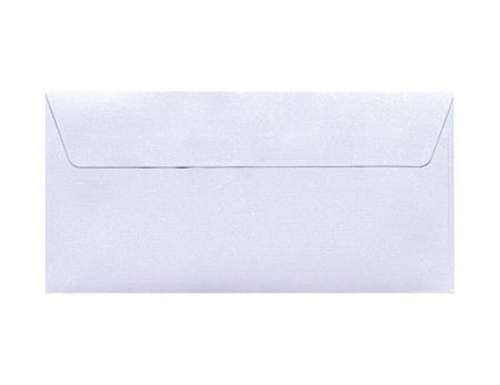 Obálka DL 11x22cm metalická bílá, perleťová 120g MIKA