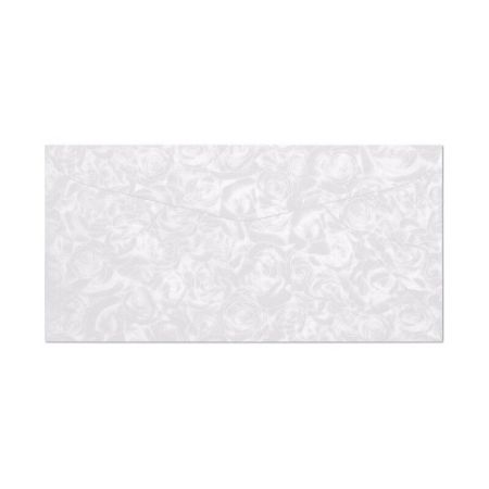 Obálka DL 11x22cm metalická bílá růže