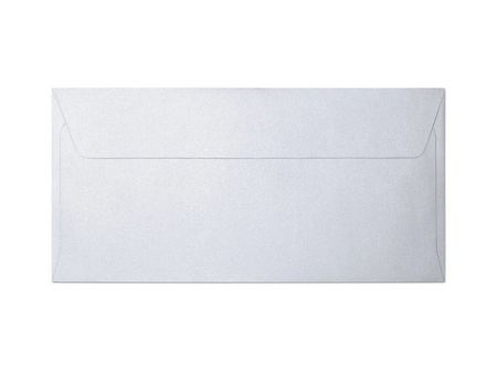 Obálka DL 11x22cm metalická diamantově bílá