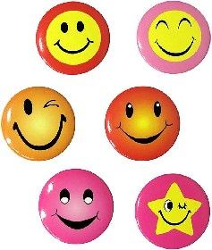 Odznak smile 3cm barevný 40ks