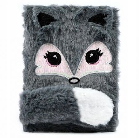 Notes A5 s chlupatým obalem – Šedá liška