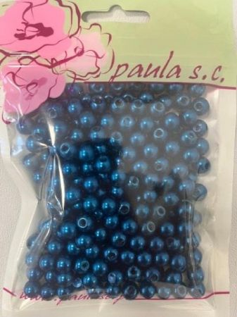 Korálky 8mm tmavě modré plastové 50 g