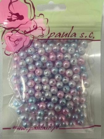 Korálky 8mm pastelový mix plastové 50 g 