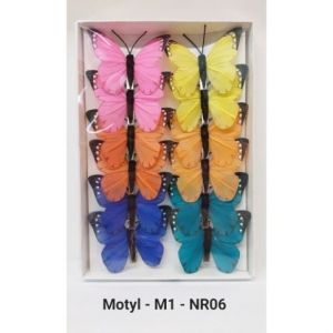 Motýl na kolíčku 7 cm – mix barev