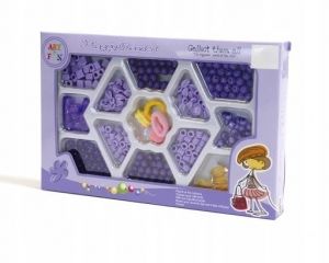 Sada na výrobu náramků – fialové korálky