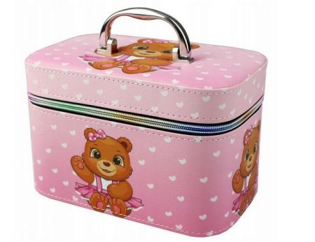 Kufřík se zipem a zrcátkem, velikost M, motiv:mávající medvědice, 21x14x13cm