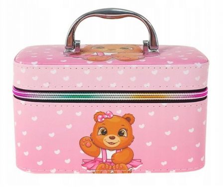 Kufřík se zipem a zrcátkem, velikost S, motiv mávající medvědice, 19x12x11cm
