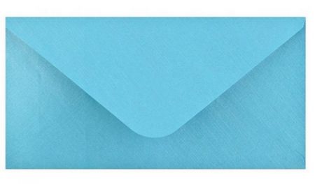 Obálka DL 11,2x21,9 cm metalická s ražbou, Světle modrá