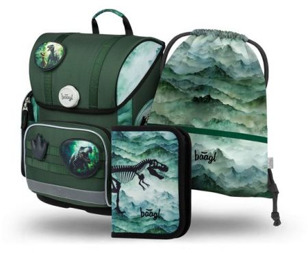 BAAGL SET 3 Ergo Dino: aktovka, penál, sáček