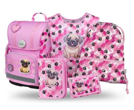 BAAGL SET 5 Ergo Tlapky: aktovka, penál, sáček, zástěra, peněženka