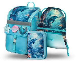 BAAGL SET 3 Zippy Delfín: aktovka, penál, sáček