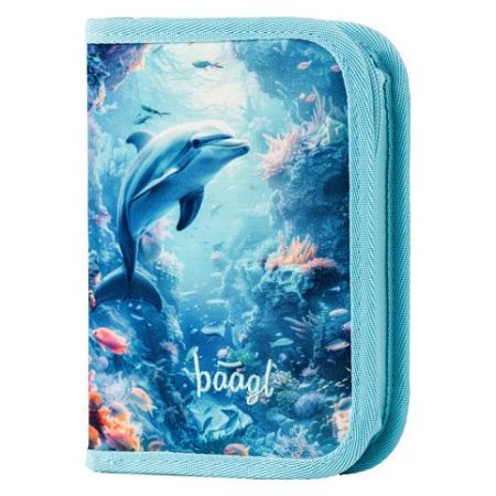 BAAGL Školní penál jednopatrový Delfín