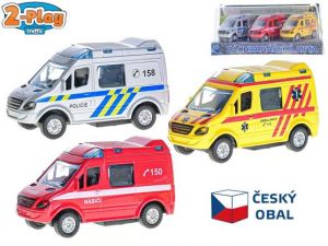 2-Play Traffic sada aut záchranných složek CZ 8cm kov na zpětný chod 3druhy 3ks v krabičce