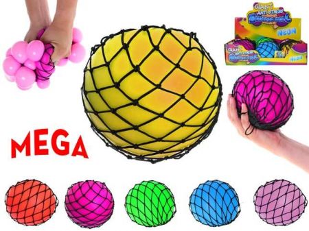 Míček gigantický strečový v síťce 13,5cm 6barev