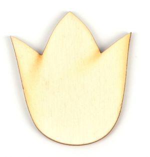 Dřevěný výřez tulipán - 5 x 5,5 cm