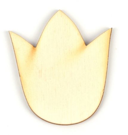 Dřevěný výřez tulipán - 5 x 5,5 cm