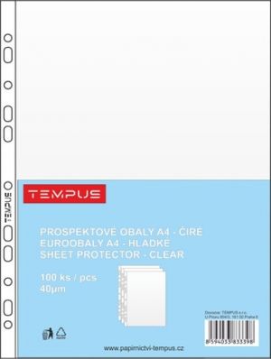 Prospektový obal A4 40µm Tempus čirý 100ks