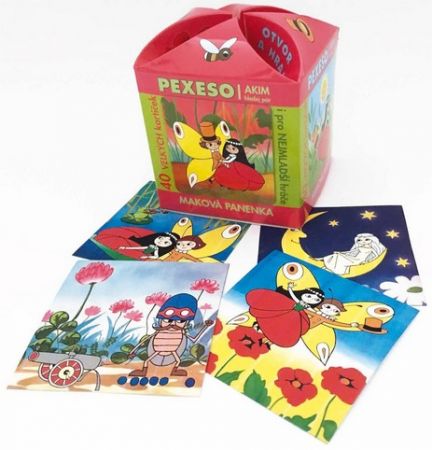 Pexeso v ozdobné krabičce s MAXI kartičkami - Maková panenka
