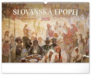 Kalendář nástěnný Slovanská epopej – Alfons Mucha 2026, 48 x 33 cm / PGN-35201-L