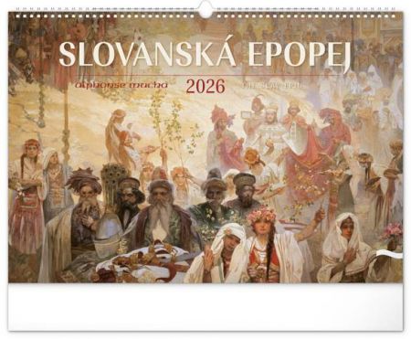 Kalendář nástěnný Slovanská epopej – Alfons Mucha 2026, 48 x 33 cm / PGN-35201-L