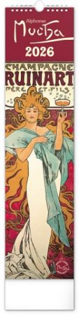 Kalendář nástěnný Alfons Mucha 2026, 12 x 48 cm / PGN-35756-L