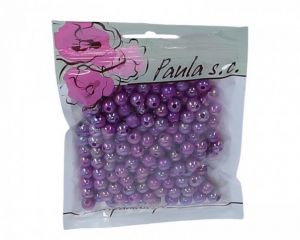 Korálky 8mm levandulové plastové 50 g