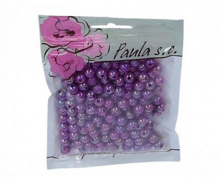 Korálky 8mm levandulové plastové 50 g