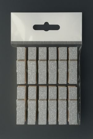 kolíčky se třpytkami 12 ks stříbrné 