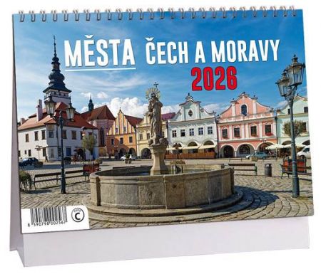 Kalendář stolní Města Čech a Moravy 2026 / 23cm x 16cm / K785