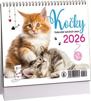 Kalendář stolní MINI Kočky 2026 / 17cm x 14,5cm / K769