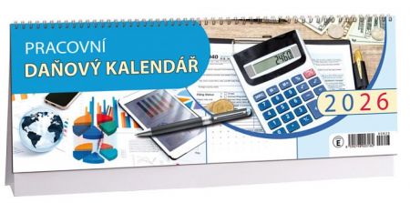 Kalendář stolní Plánovací + daňové kalendárium 2026 / 34cm x 12cm / K823