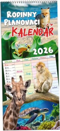 Kalendář nástěnný Rodinný plánovací 2026 / 22cm x 48cm / KN311