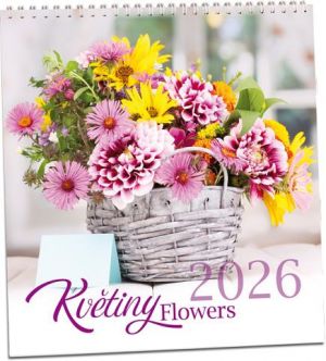 Kalendář nástěnný Květiny 2026 / 32cm x 34cm / KN322