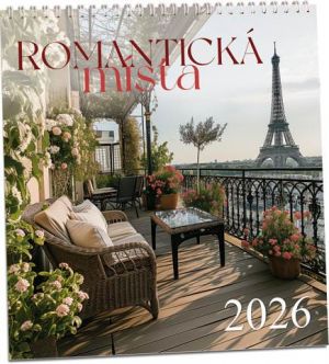 Kalendář nástěnný Romantická místa 2026 / 32cm x 34cm / KN323